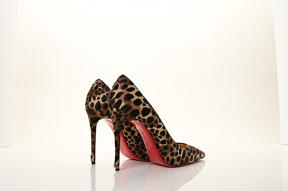 Christian Louboutin Pony Madagascar Kid Kate 100 Pumps 38 Brown Black 8 of 16