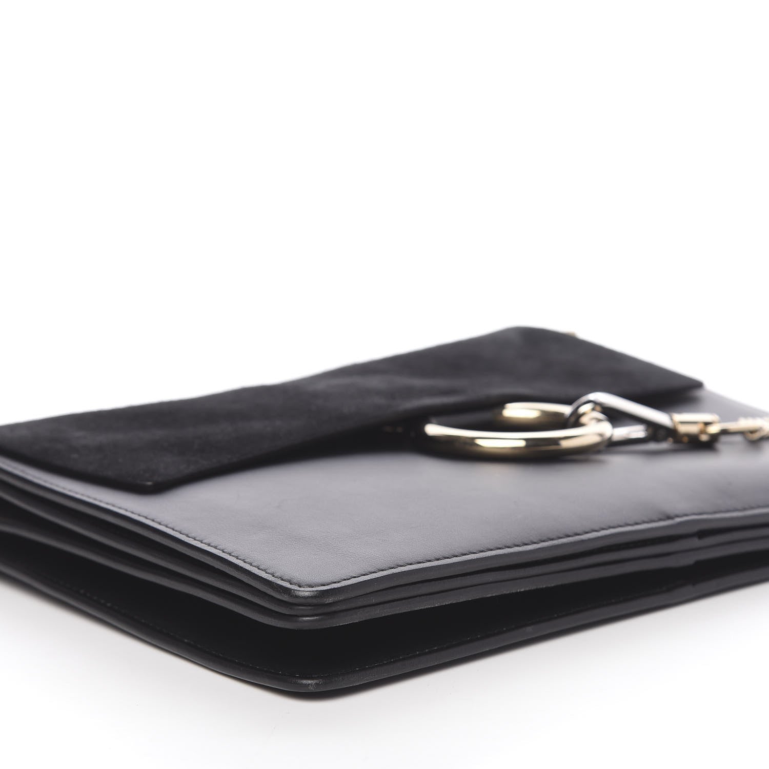 Chloe Suede Calfskin Medium Faye Shoulder Bag Black 7 of 15