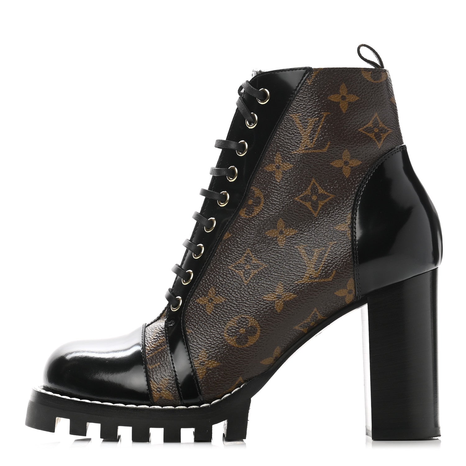 Louis Vuitton Patent Calfskin Monogram Star Trail Ankle Boots 41 Black 1 of 9