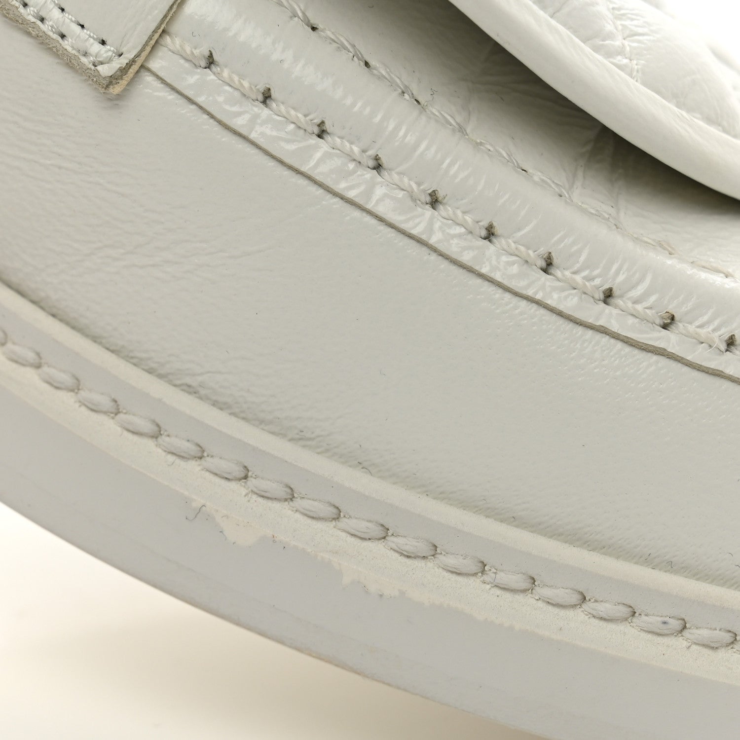 Chanel Shiny Lambskin Quilted CC Turnlock Loafers 38 White 9 of 9