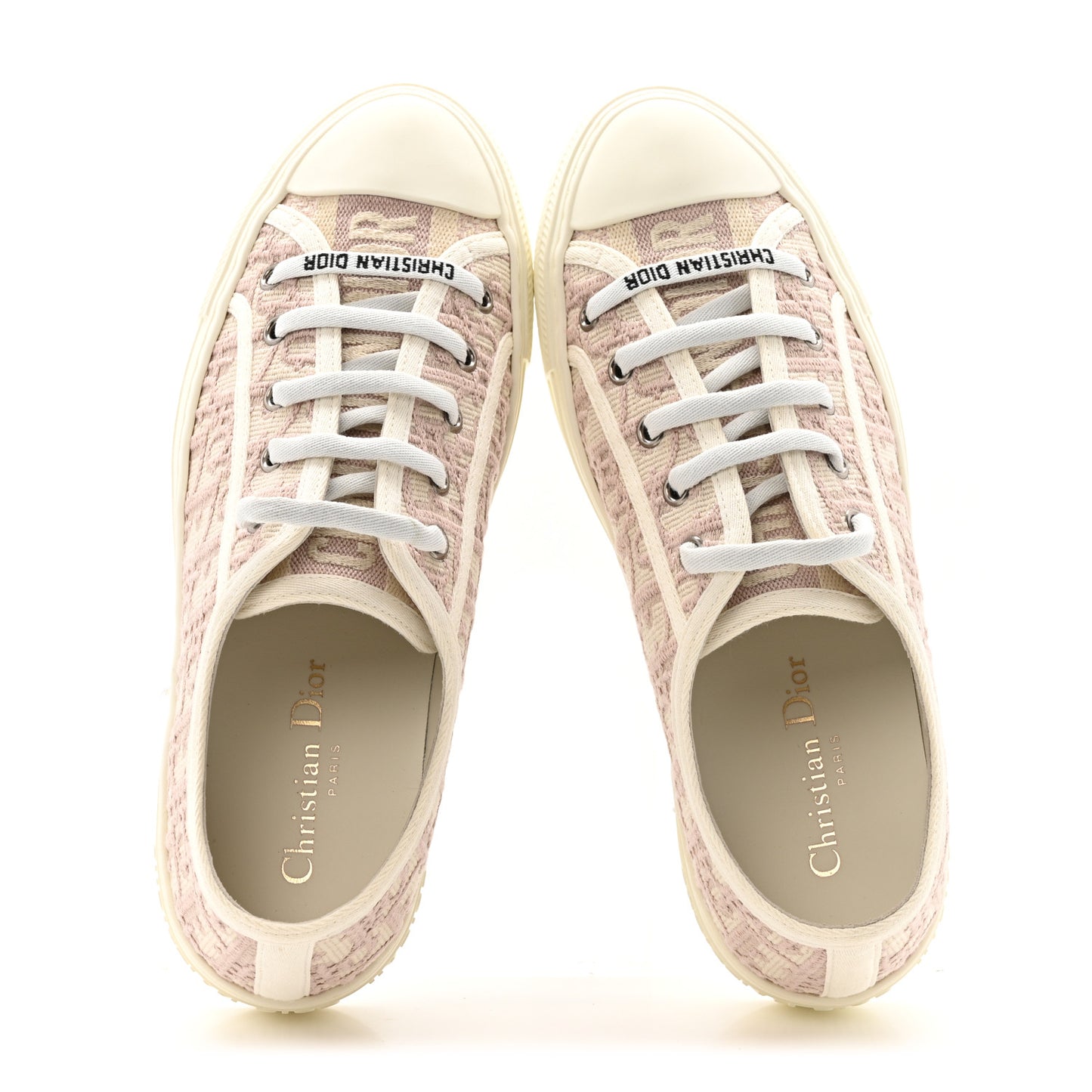 Canvas Oblique Walk'N'Dior Low Top Sneakers 38 Powder Nude