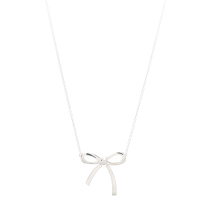 Tiffany Sterling Silver Bow Pendant Necklace 1 of 5