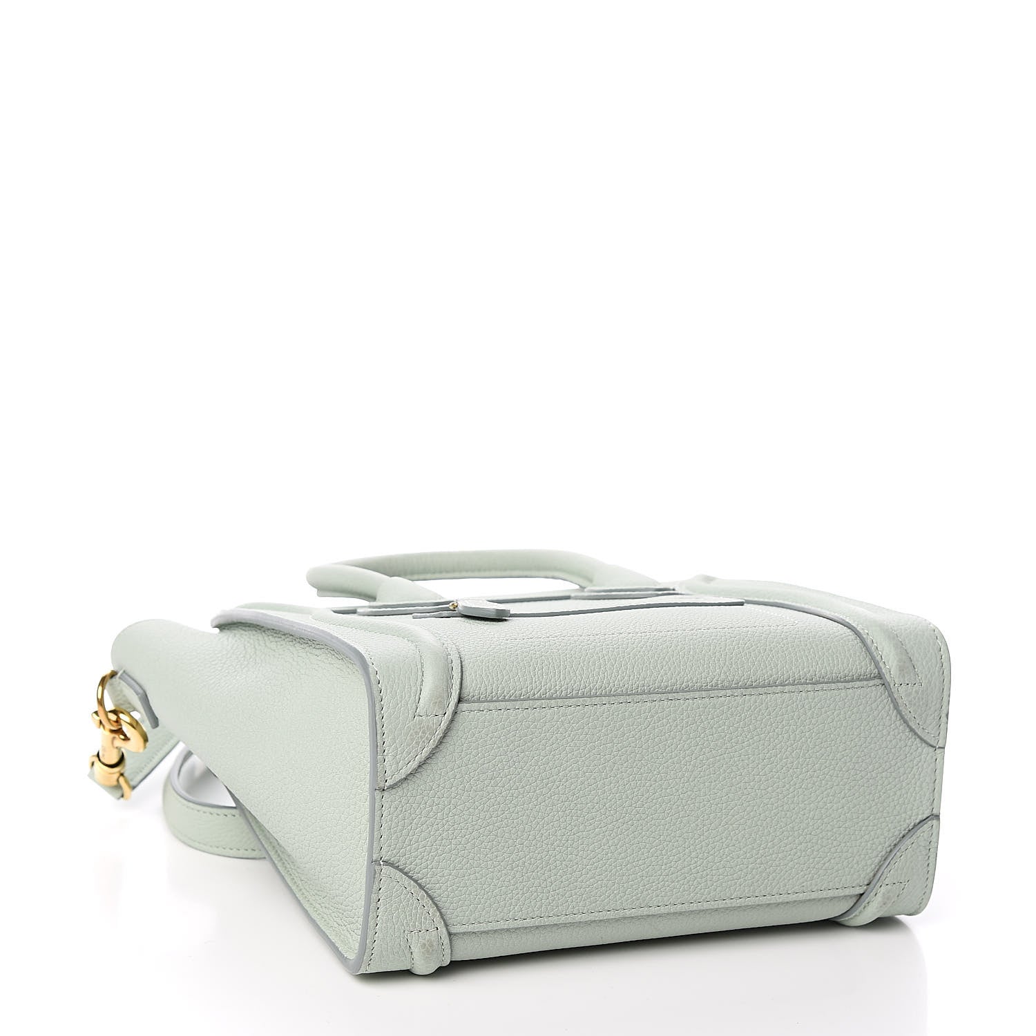 Celine Drummed Calfskin Nano Luggage Almond 4 of 10