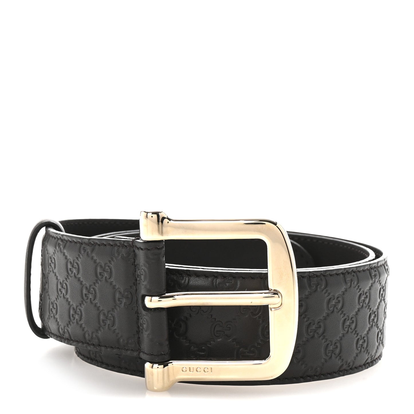 Soft Microguccissima Margaux Calfskin Belt 80 32 Testa di Moro