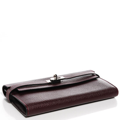 Hermes Chèvre Mysore Kelly Longue Wallet Prune 4 of 15