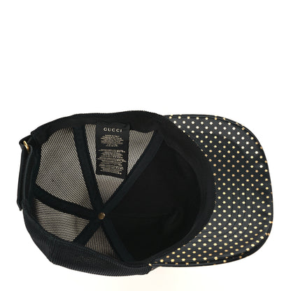 Gucci X SEGA Calfskin GUCCY Stars Baseball Hat XL Black Gold 6 of 8