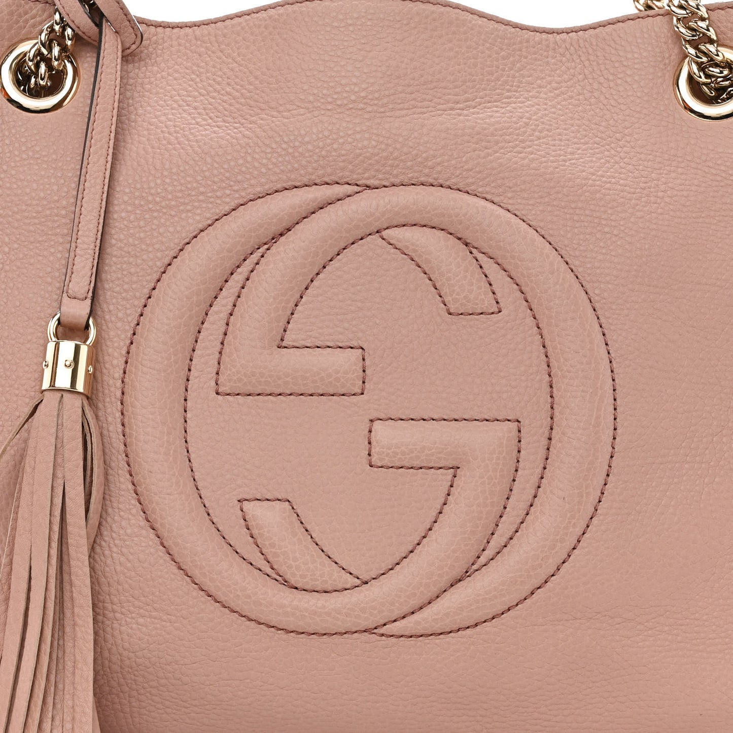 Pebbled Calfskin Medium Soho Chain Shoulder Bag Dark Cipria