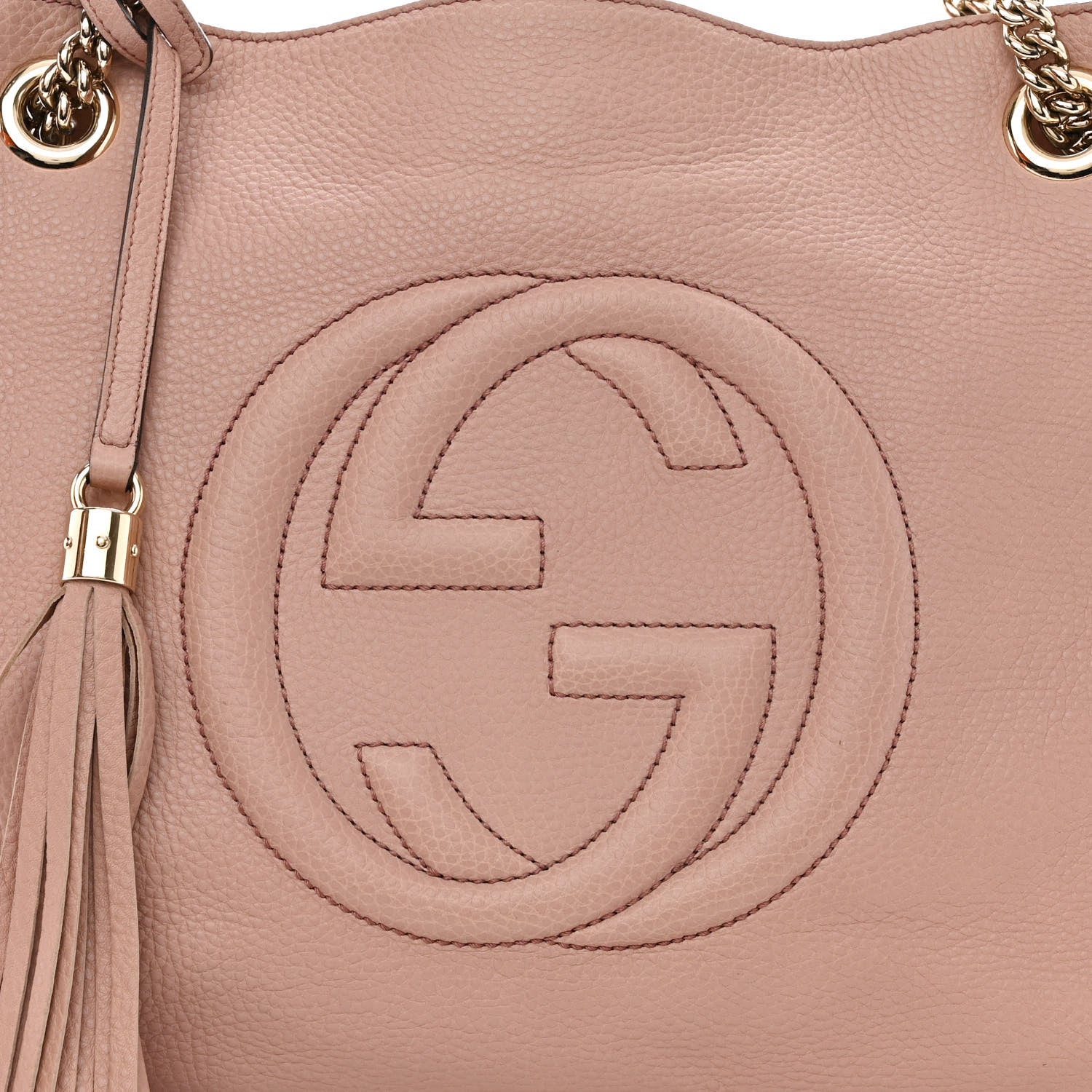 Gucci Pebbled Calfskin Medium Soho Chain Shoulder Bag Dark Cipria 12 of 14