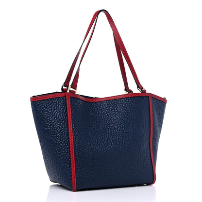 Burberry Grain Calfskin Small Canterbury Tote Parade Blue Carbon Red 4 of 11