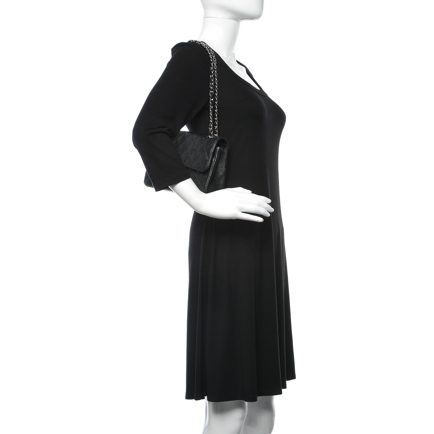 Caviar Quilted Small Double Flap Black