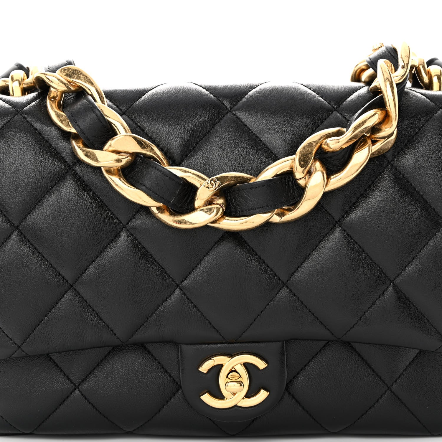 Chanel Lambskin Quilted Large CC Funky Town Flap Black 8 of 10