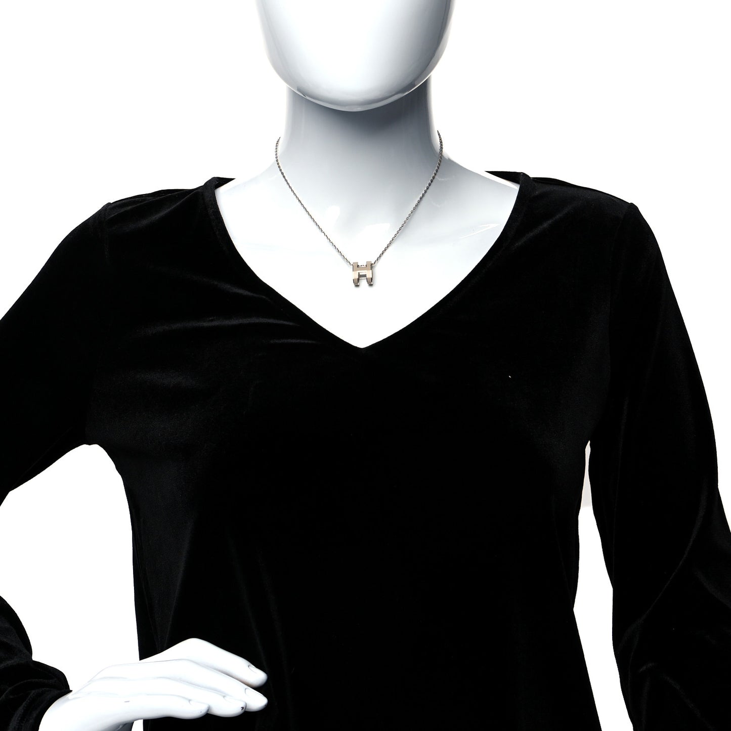Lacquered Palladium Pop H Pendant Necklace Etain