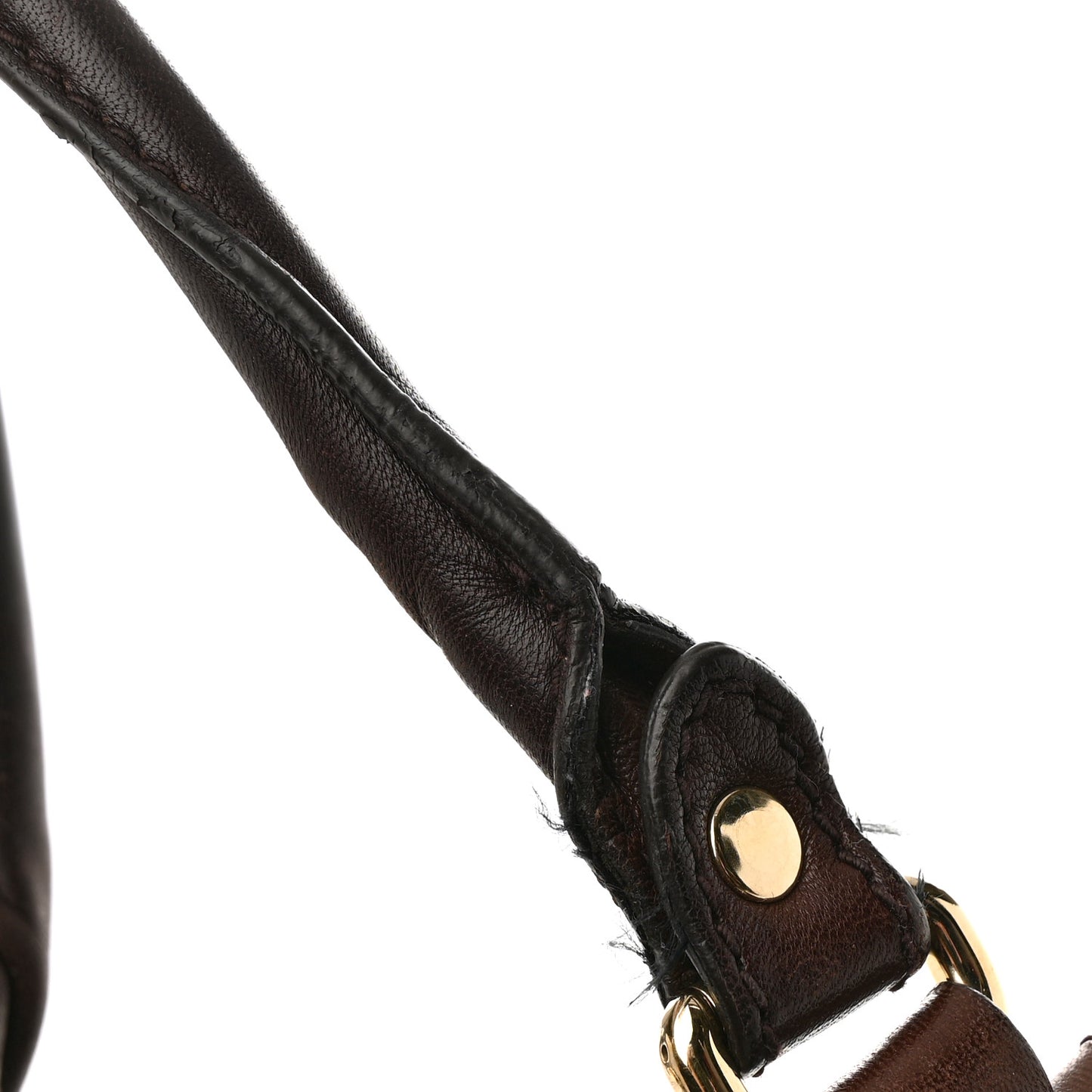Guccissima Studded Pelham Shoulder Bag Dark Brown