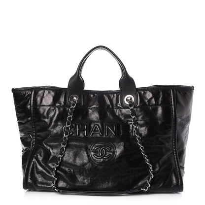 Chanel Glazed Calfskin Large Deauville Tote Black 1 of 7