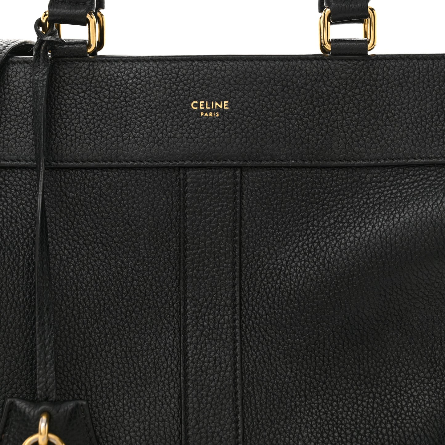 Grained Calfskin Small Cabas De France Black