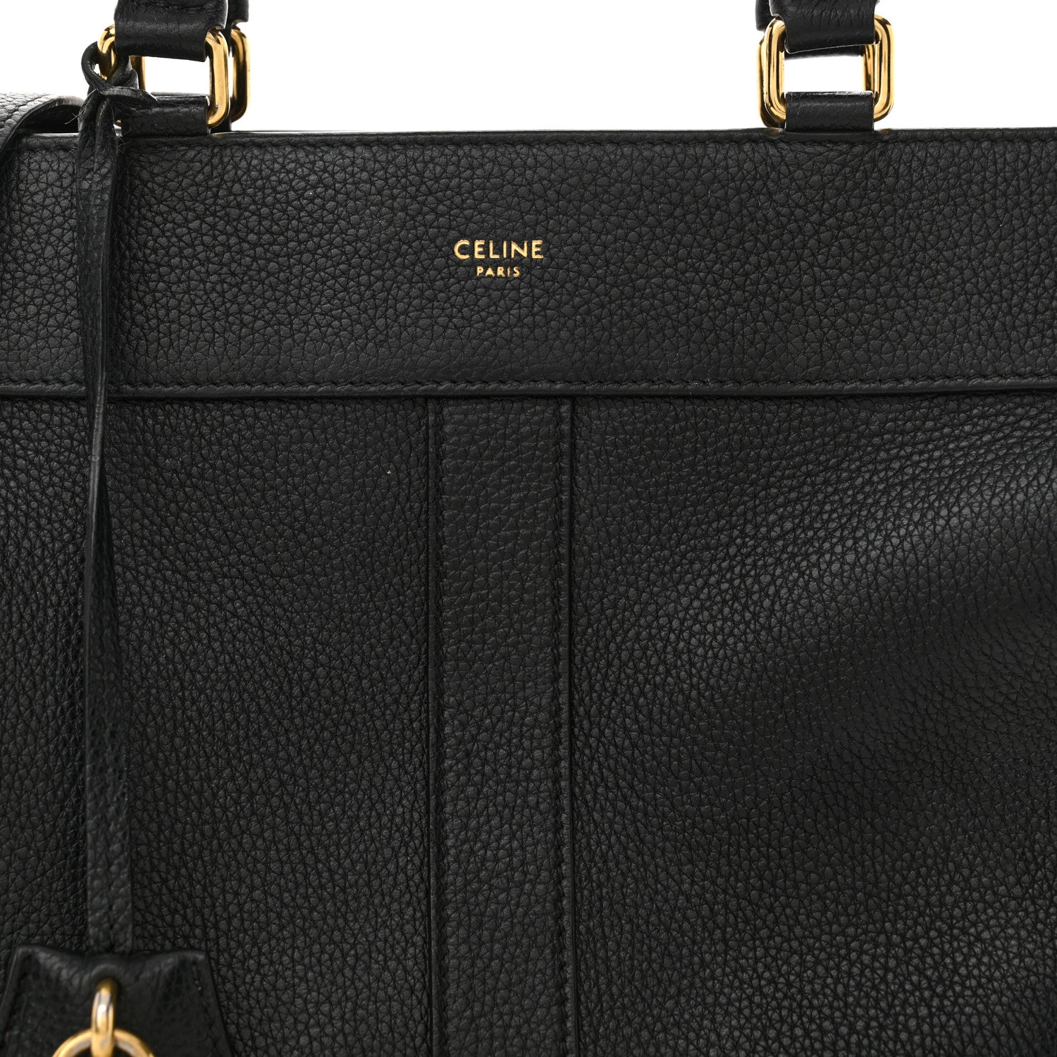 Celine Grained Calfskin Small Cabas De France Black 7 of 15