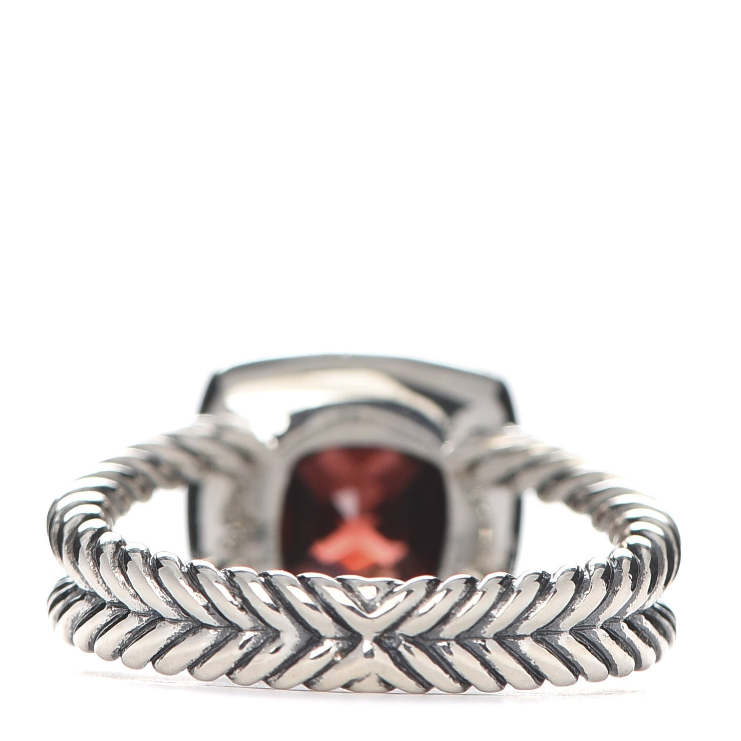Sterling Silver Diamond Garnet 7mm Petite Albion Ring 53 6.25