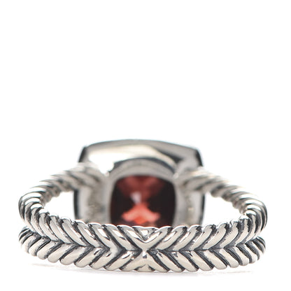 David Yurman Sterling Silver Diamond Garnet 7mm Petite Albion Ring 53 6.25 4 of 5