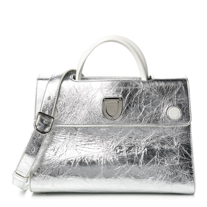 Christian Dior Metallic Calfskin Medium Diorever Flap Silver 1 of 10