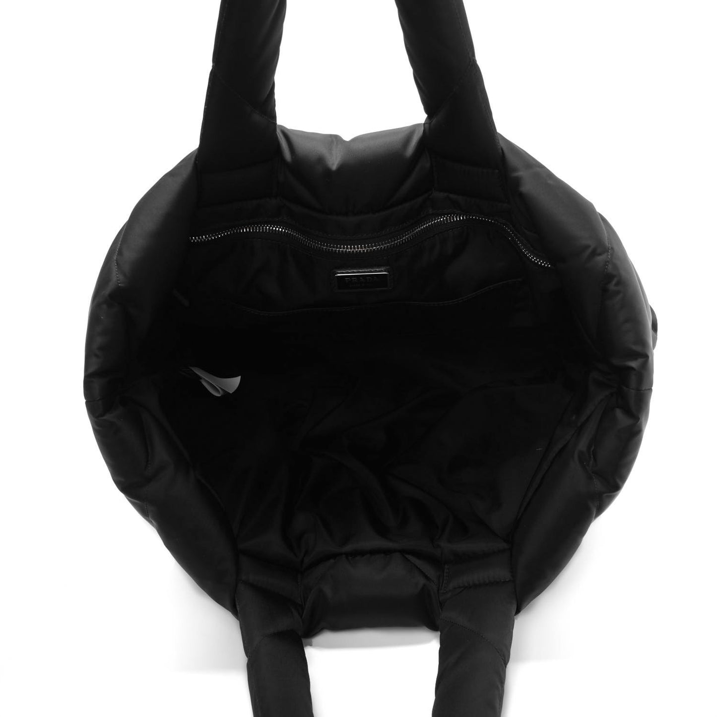 Re-Nylon Triangle Padded Logo Tote Black