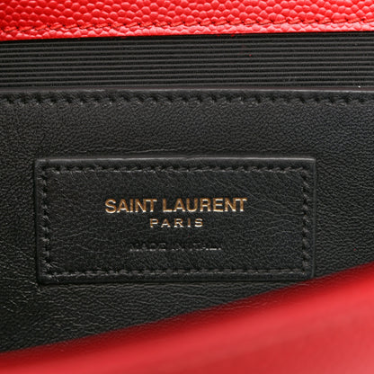 Saint Laurent Grain De Poudre Classic Monogram Cassandre Clutch Dark Red 6 of 11