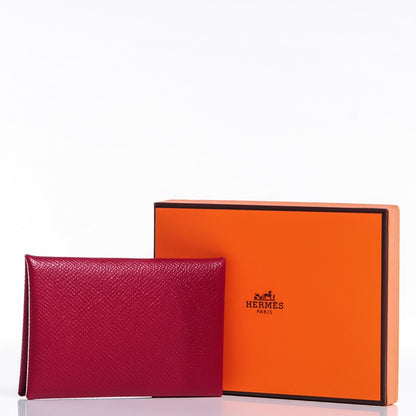 Hermes Epsom Calvi Card Case Rubis 8 of 8