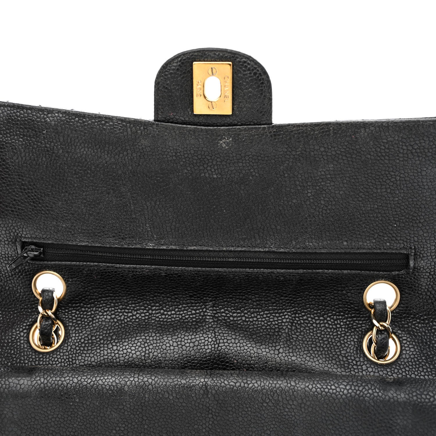 Chanel Caviar Quilted Medium Double Flap Black 12 of 16