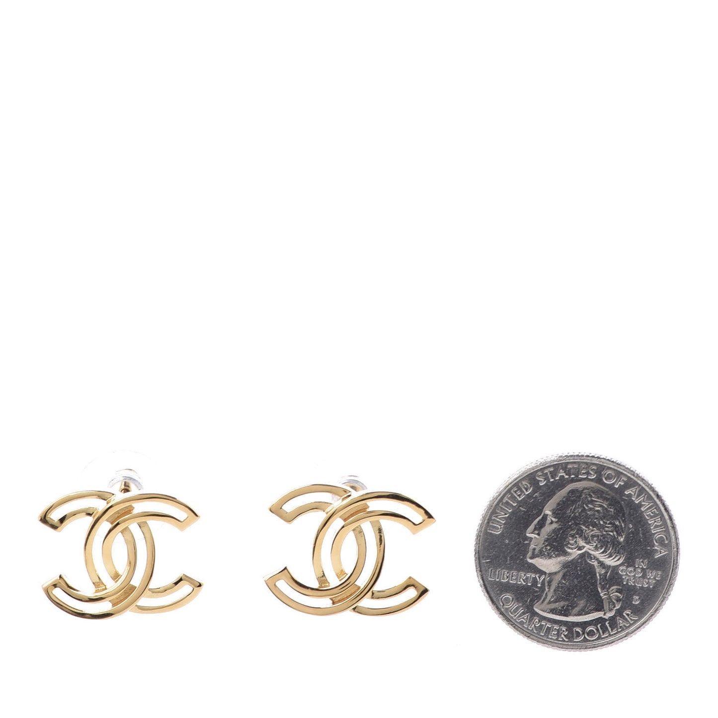 Metal Obazine CC Earrings Gold