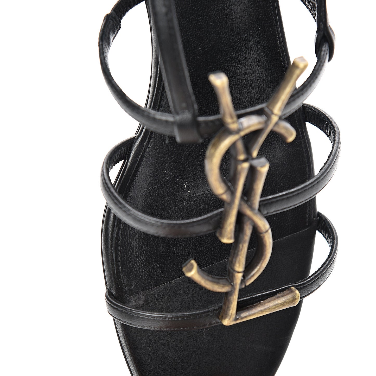 Calfskin Cassandra Monogram Sandals 36 Black