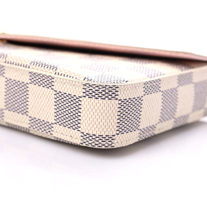Louis Vuitton Damier Azur Pochette Felicie Chain Wallet Rose Ballerine 10 of 10
