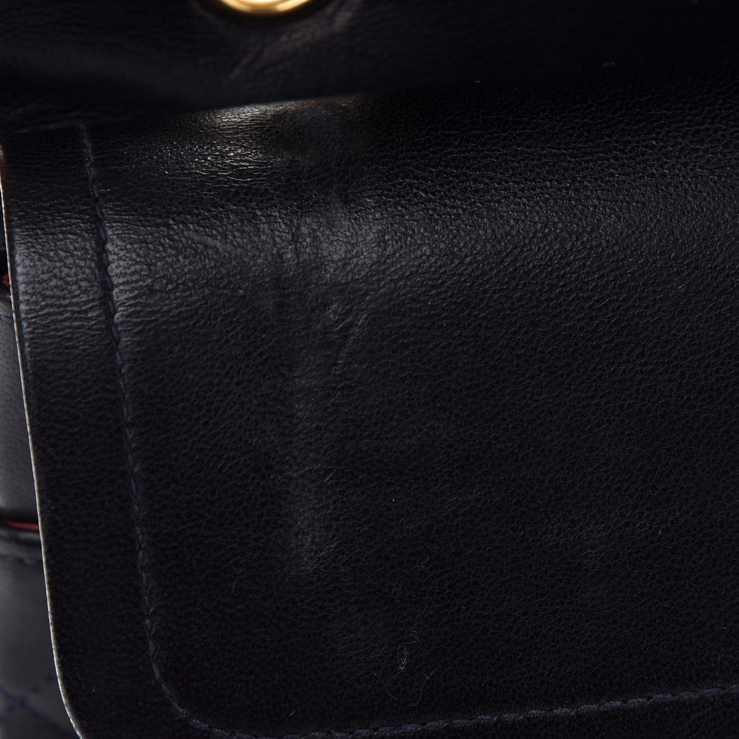 Lambskin Quilted Medium Double Flap Navy