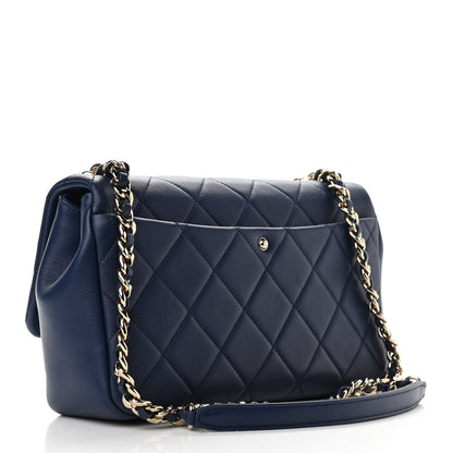Chanel Lambskin Quilted Resin Bi-Color Chain Flap Bag Navy 3 of 13