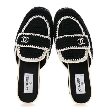 Chanel Crochet CC Mules 41 Black Ivory 2 of 10