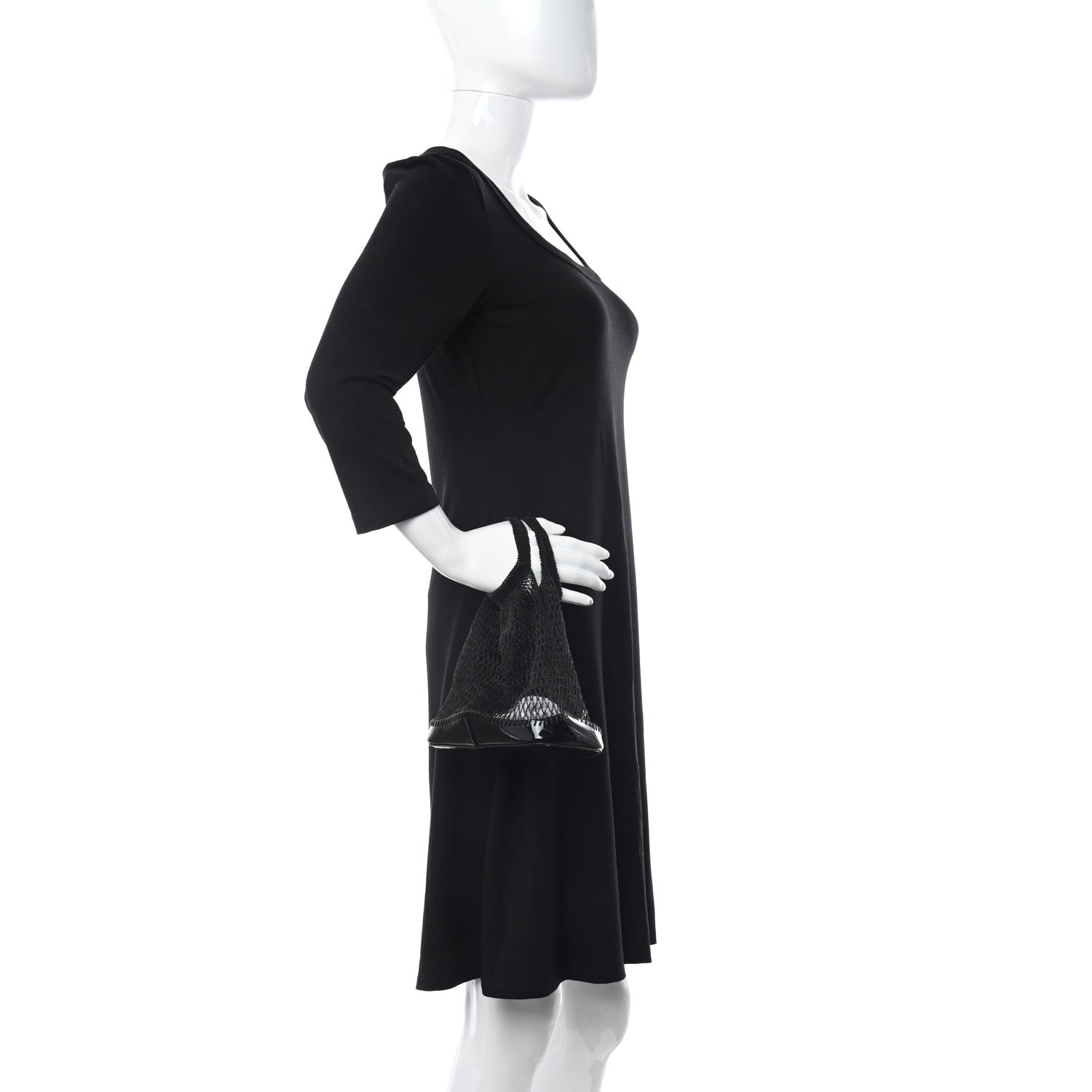 Prada Tessuto Mesh Patent Rete Bag Black 2 of 9