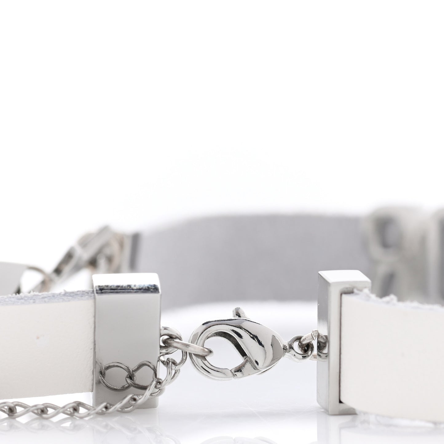 Calfskin Star Dior Double Bracelet White