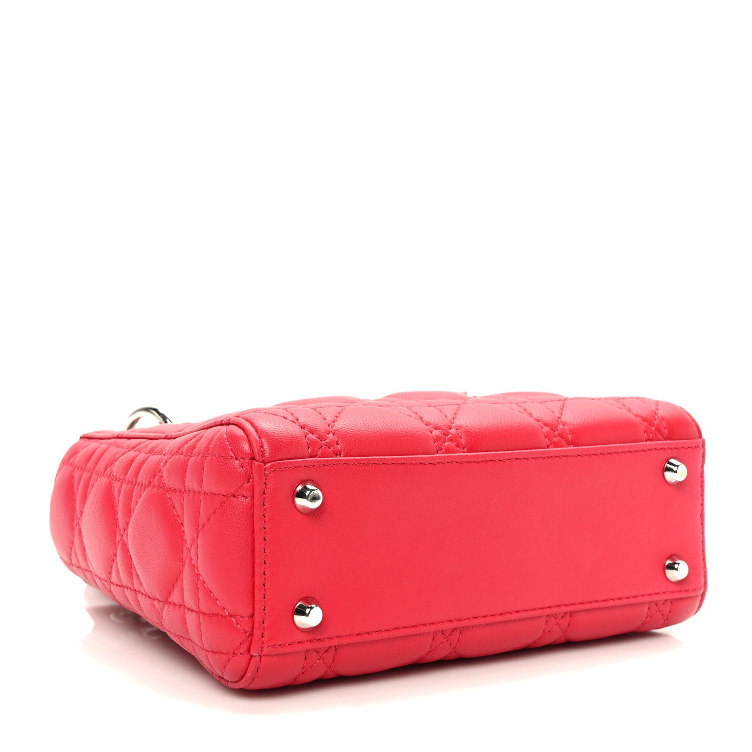 Christian Dior Lambskin Cannage Mini Lady Dior Red 4 of 9