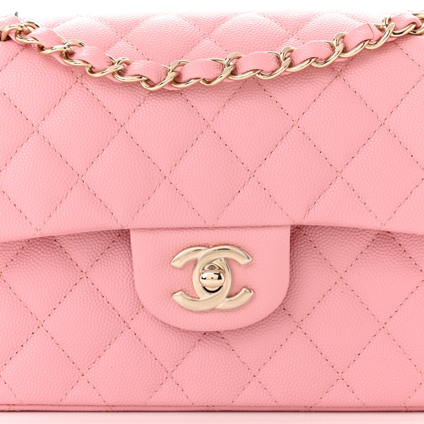 Caviar Quilted Small Double Flap Pink