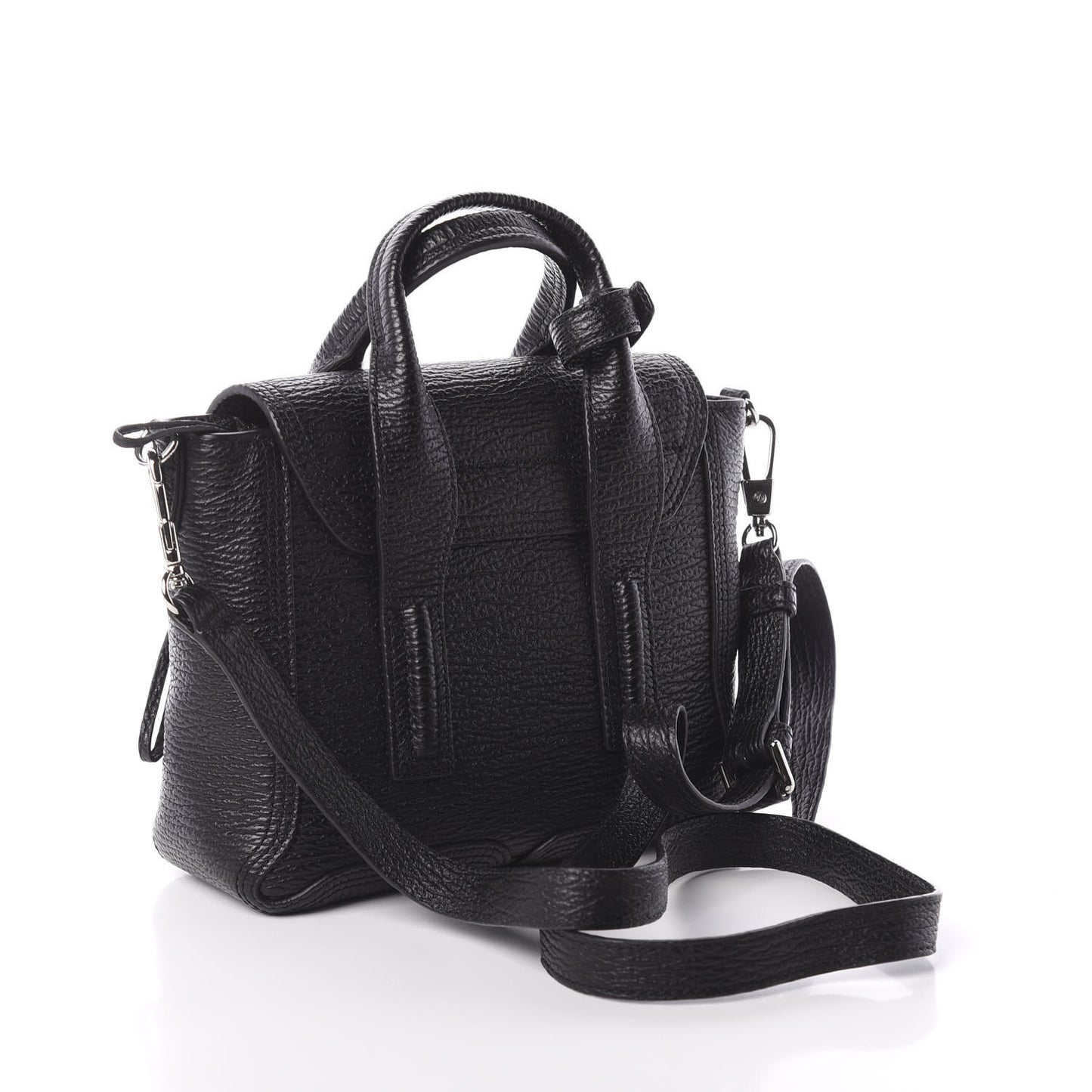 3.1 Textured Calfskin Mini Pashli Satchel Black