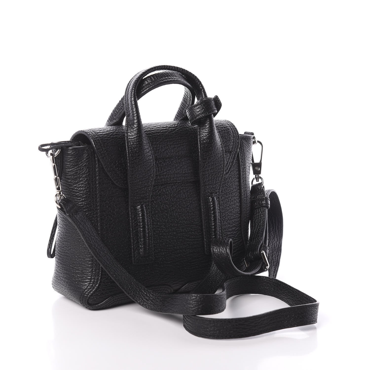 3.1 Phillip Lim 3.1 Textured Calfskin Mini Pashli Satchel Black 3 of 9