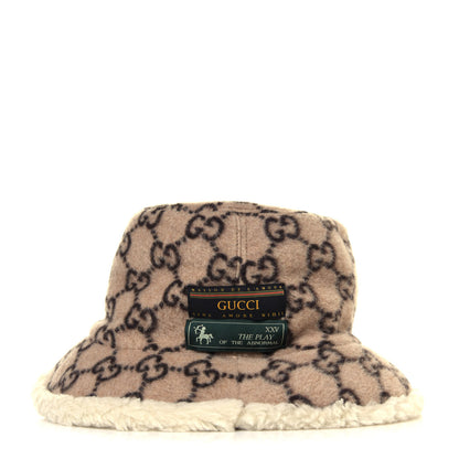 Gucci Covered Wool GG Monogram Bucket Hat L Beige Ebony 2 of 6