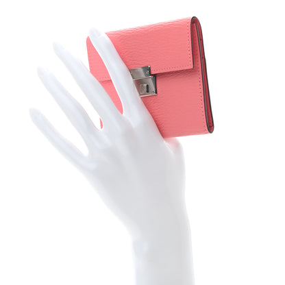 Hermes Chevre Mysore Mini Clic Card Holder Rose D'Ete 2 of 6
