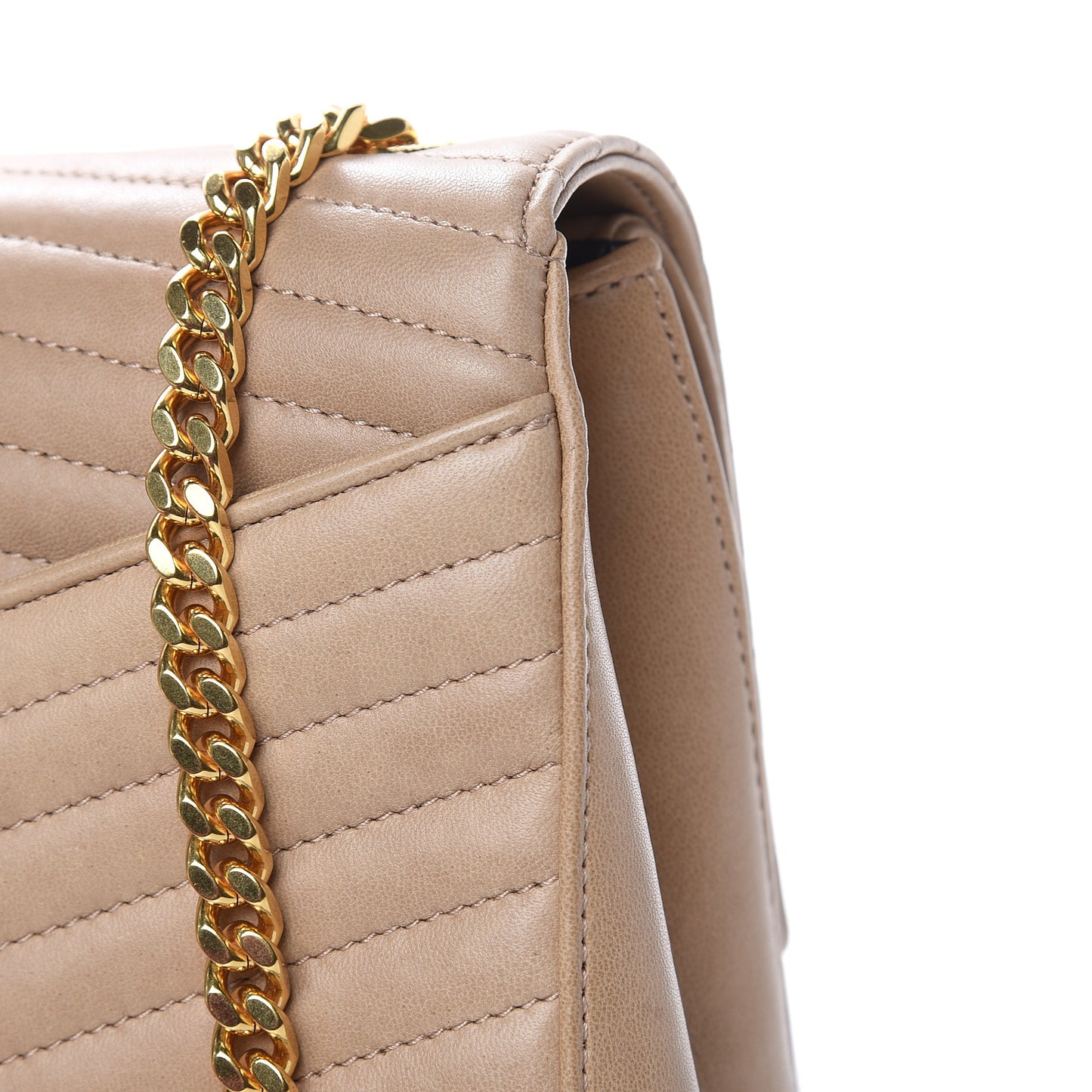 Lambskin Matelasse Chevron Monogram Medium Sulpice Bag Beige