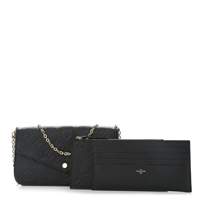 Louis Vuitton Empreinte Pochette Felicie Chain Wallet Black 1 of 11