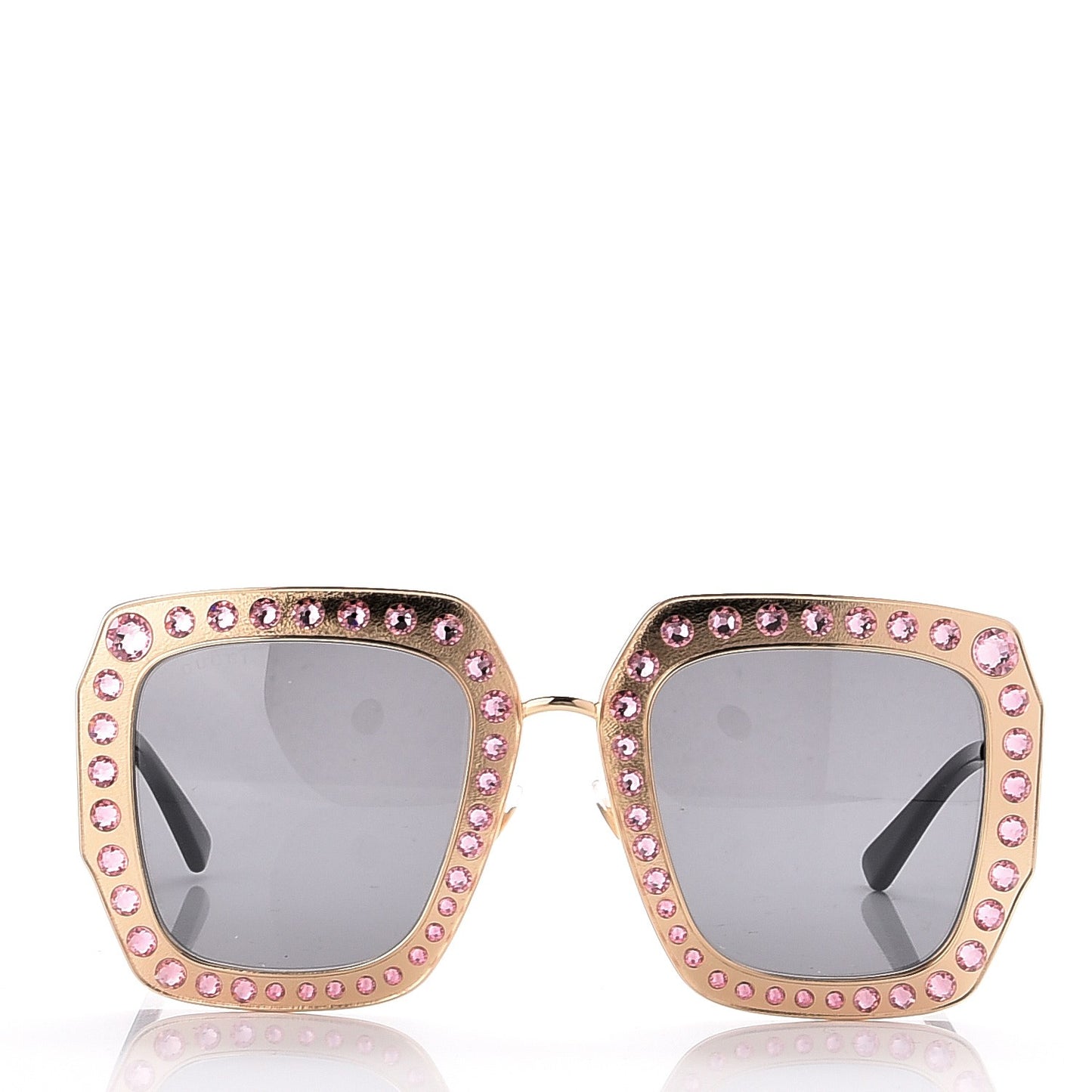 Metal Acetate Crystal Oversize GG0115S Sunglasses Rose Gold