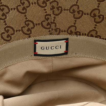 Gucci Monogram Textured Dollar Calfskin GG Jago Bucket Hat M Cacao Beige 8 of 9