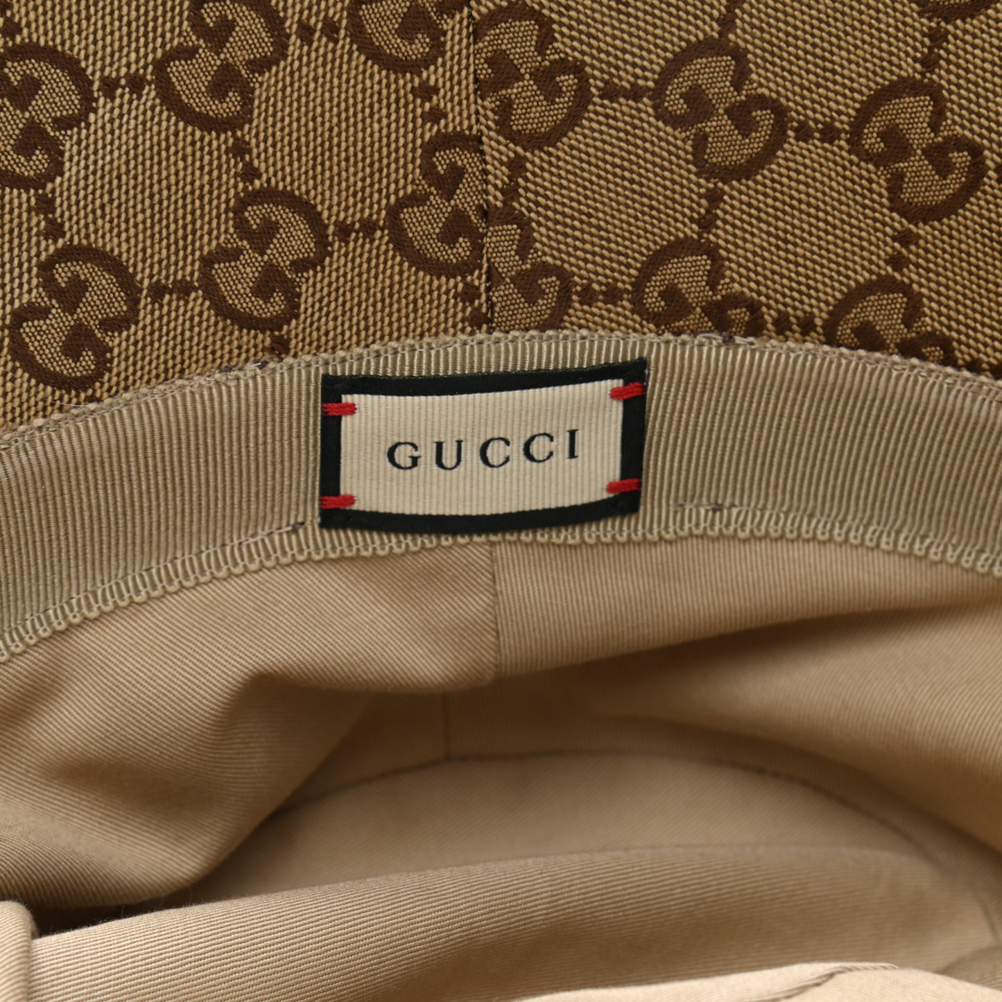 Monogram Textured Dollar Calfskin GG Jago Bucket Hat M Cacao Beige