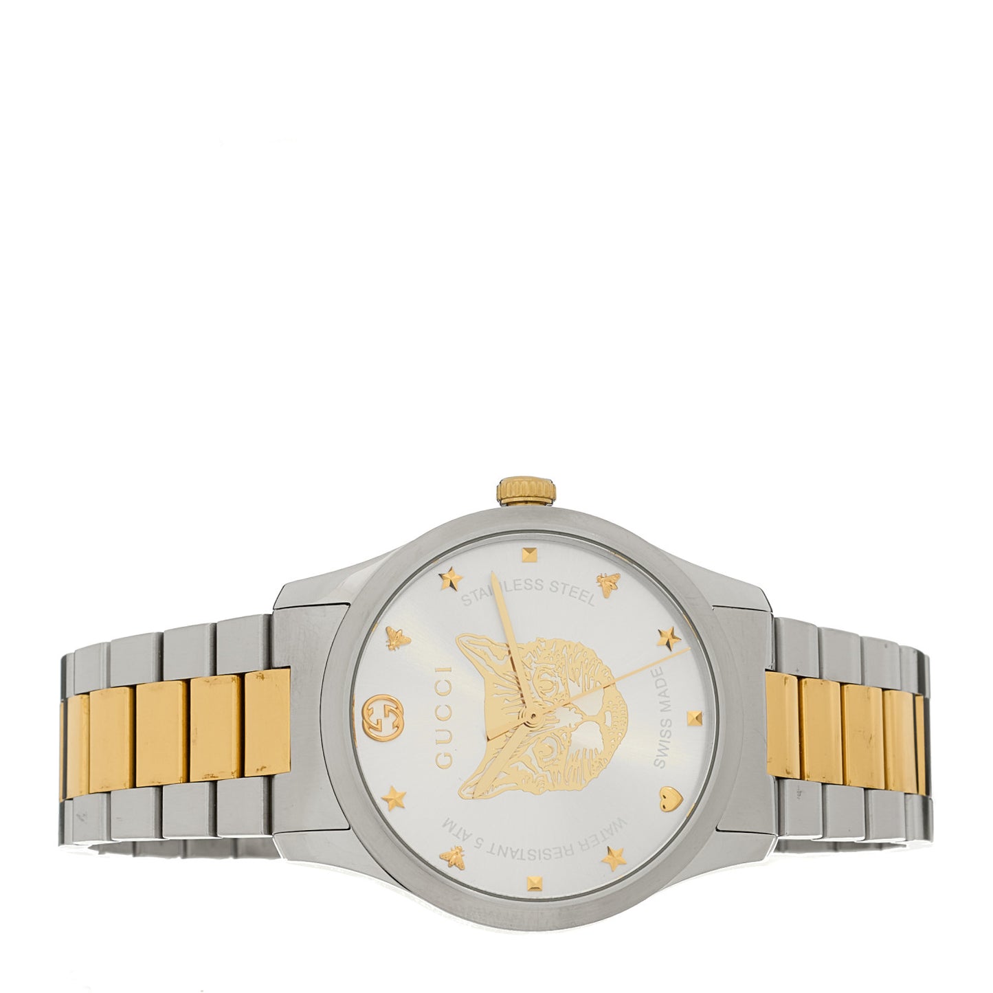Stainless Steel 38mm G-Timeless Two Tone Cat Quartz Watch