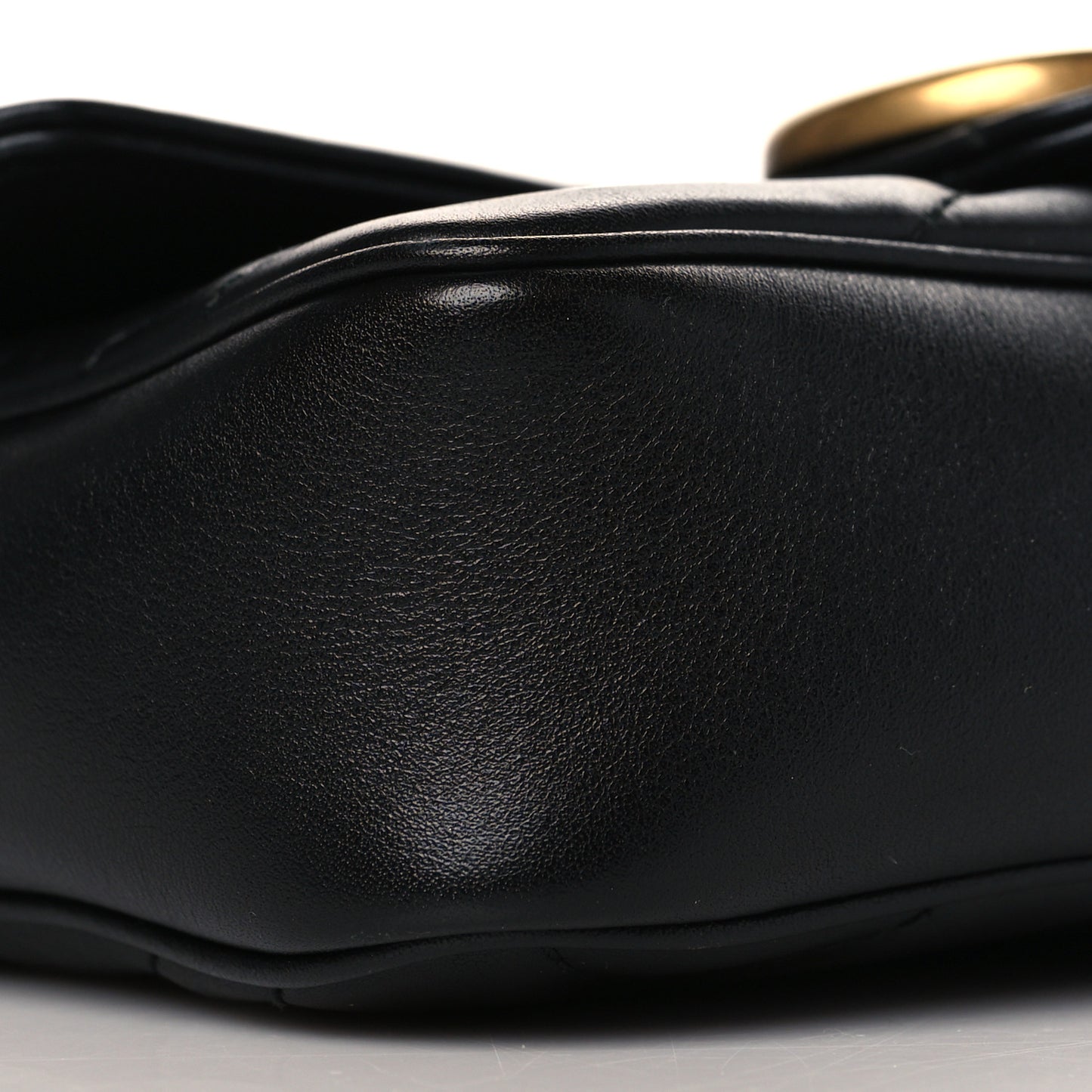 Calfskin Matelasse Super Mini GG Marmont Shoulder Bag Black