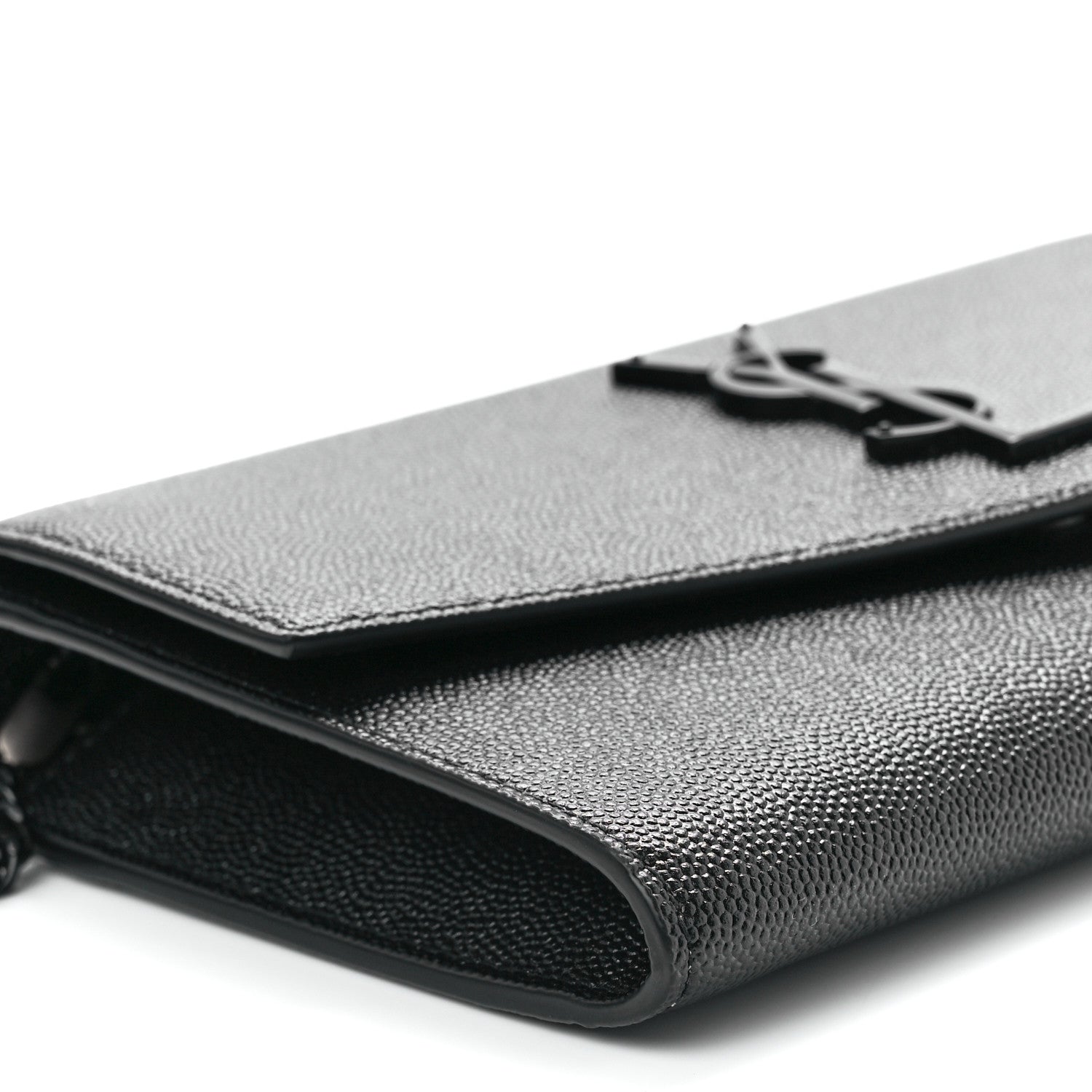 Saint Laurent Grain De Poudre Uptown Chain Wallet Black 12 of 14