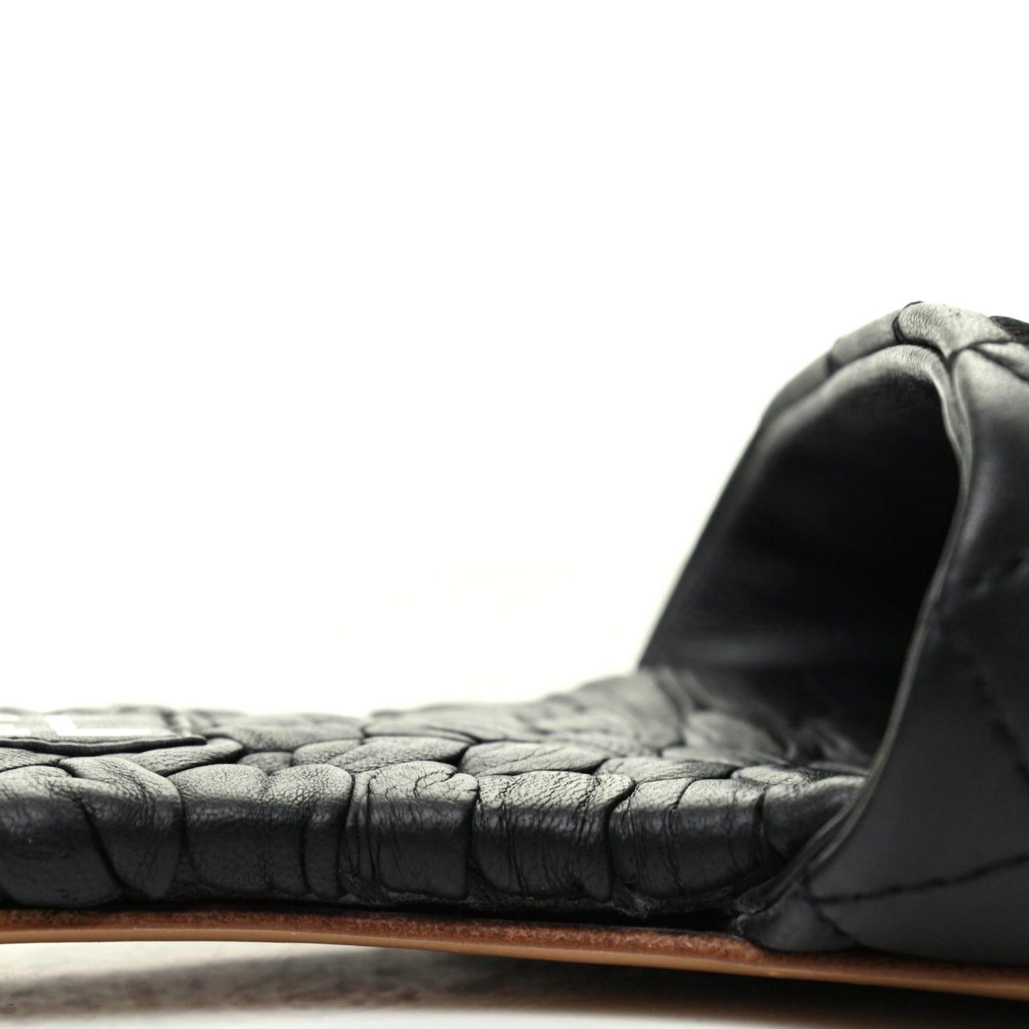 Lambskin Quilted Embroidered CC Mules Sandals 36 Black
